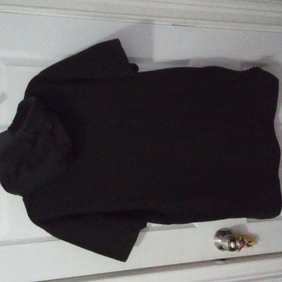 HOODED T-SHIRT  BLACK DISTRESSED side zippers--LARGE - Picture 5 of 5